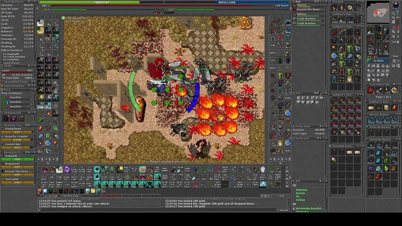 Tibia Bosstiary: Kilmaresh Bane bosses Xogixath/Enusat/Bragrumol/Mozradek