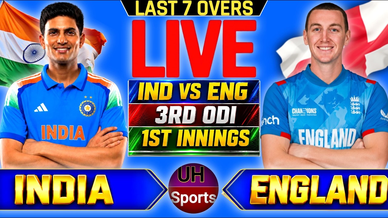 IND Vs ENG, 3rd ODI, Live Cricket Match, Cricket Live Match Score, India vs England, ENG BAT Last 7