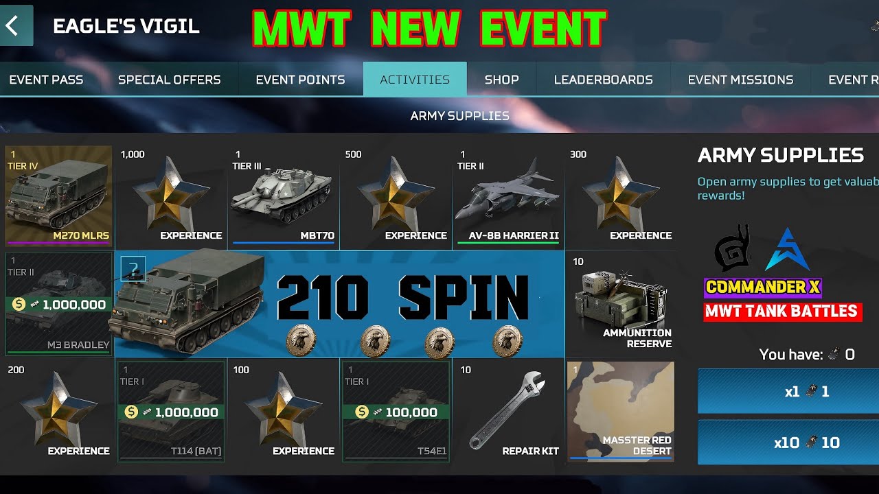 EAGLE&rsquo;S VIGIL MWT new Event 210x Spin For M270 MLRS