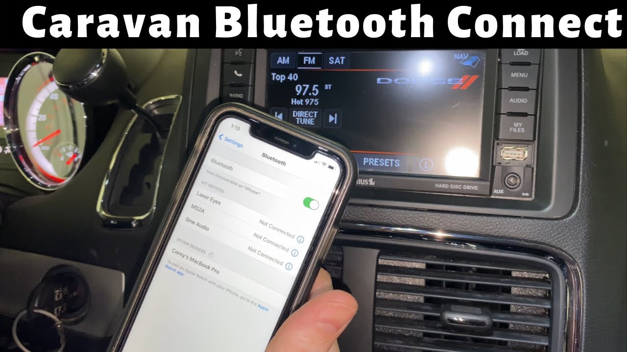 How to Pair Phone With Dodge Caravan Bluetooth Uconnect 2012 - 2019 Sync Iphone Connect Andriod