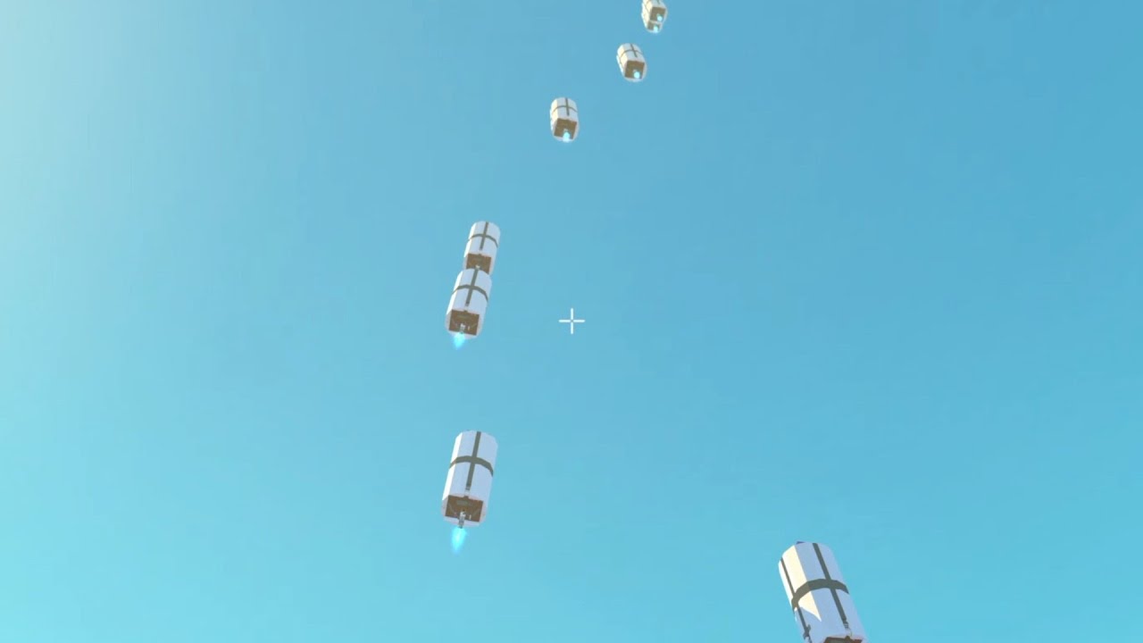 SpaceX auto-landing, thrust-vectored rocket using math blocks  - Scrap Mechanic Gameplay
