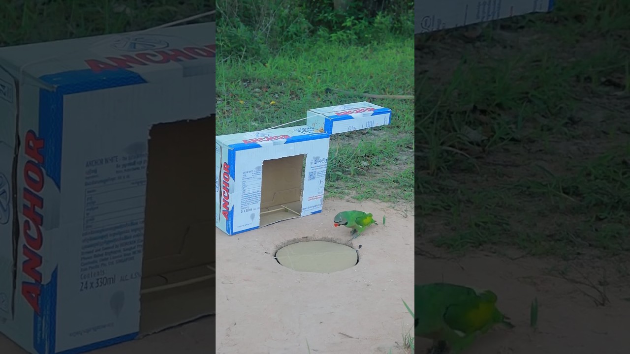 Too Easy DIY Unique Creative Parrot Trap Using Carboard Box #shortvideo #short #parrot