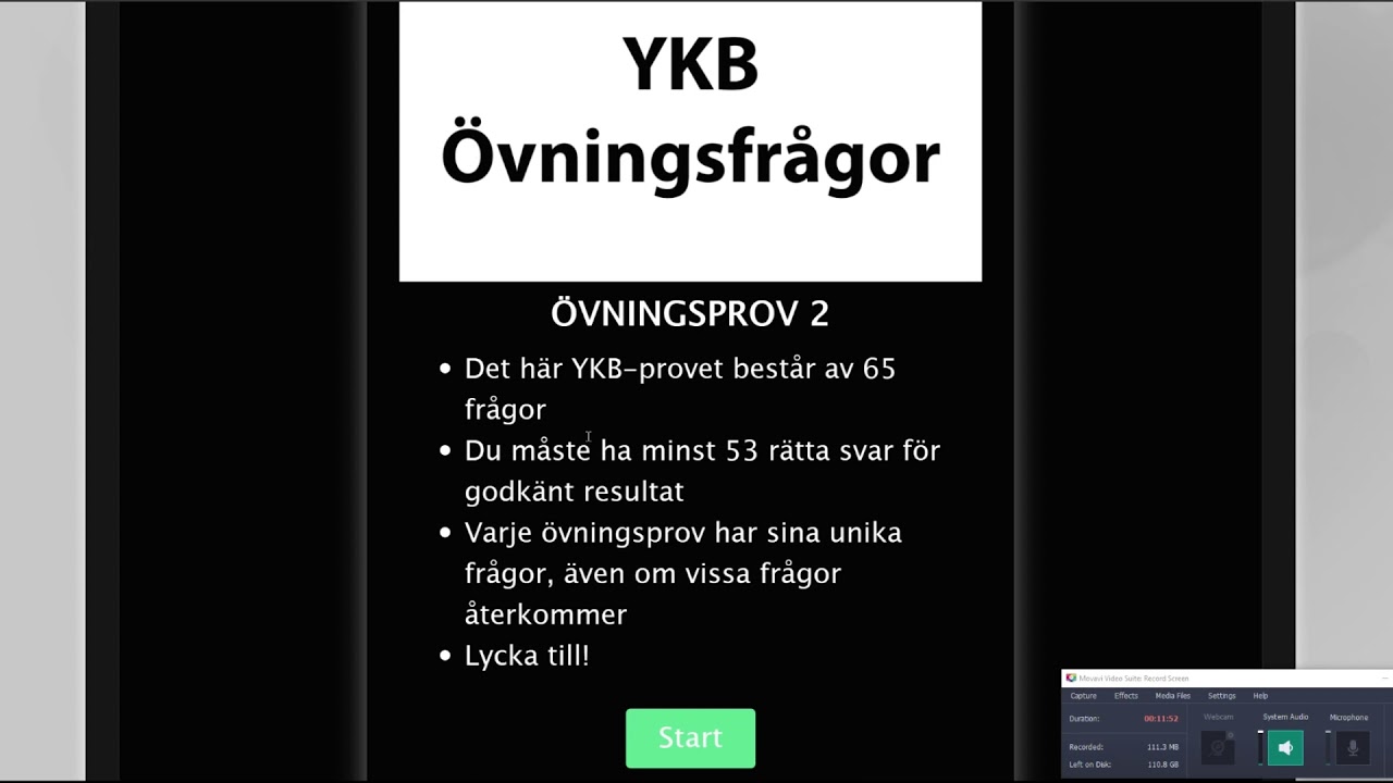 YKB Modul 1  النموذج الأول     YKB frågor  Life test