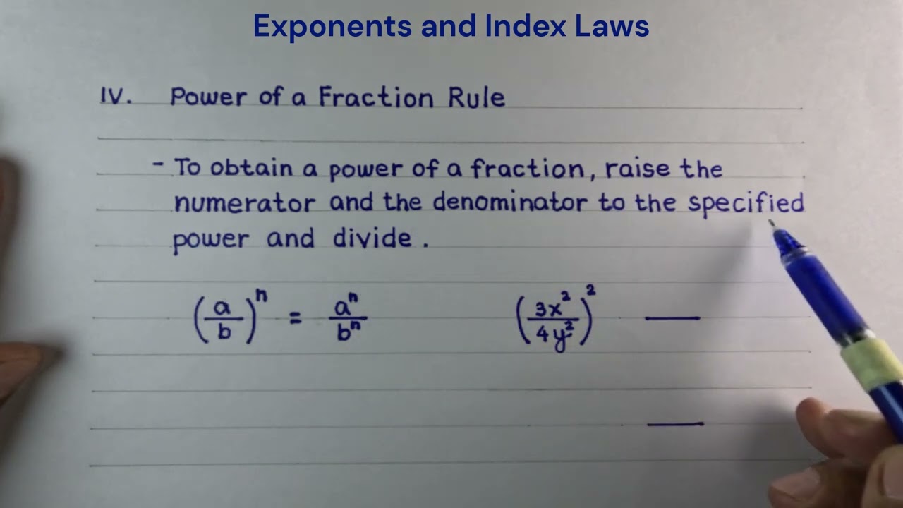 IV-5. 4th Law - Power of a Fraction Rule