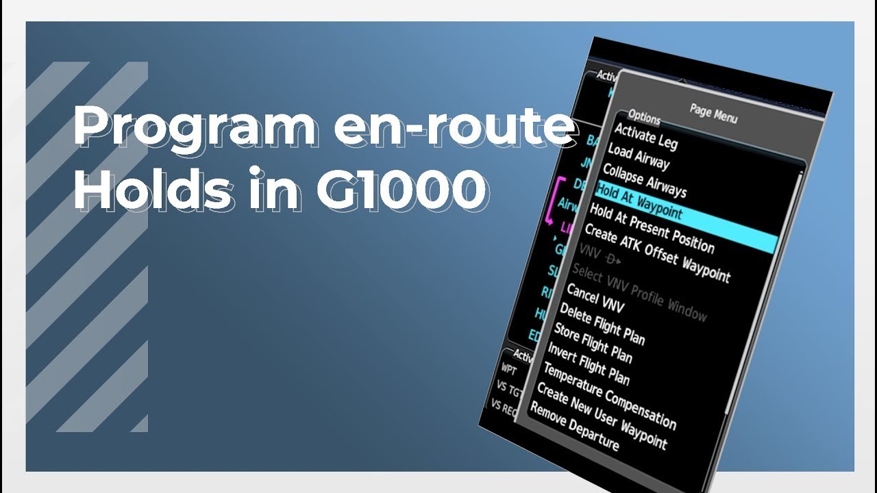 Instrument Holds in Garmin G1000 | Two Methods | Instrument Rating New Jersey |
