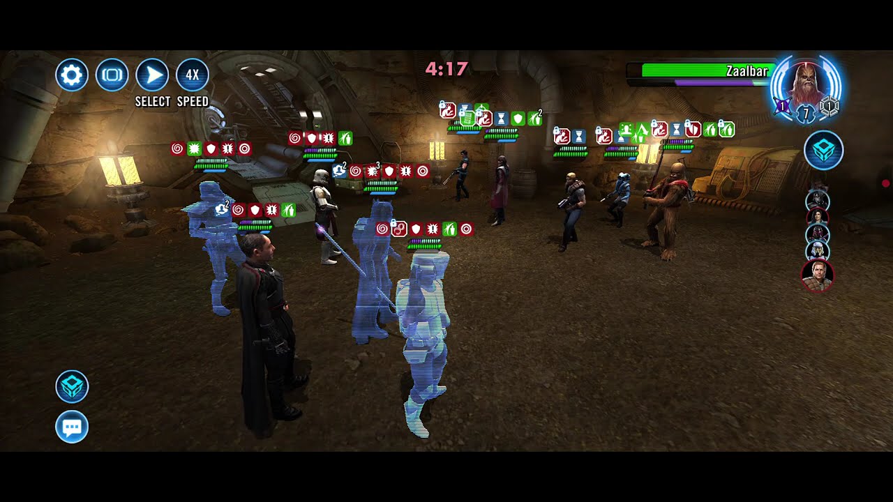DTMG/Gideon/Enoch/Scout/Death (15% HP) vs. Dash/o-Hondo/Mission/o-Zaal/Cara (Prot up): 65 banners