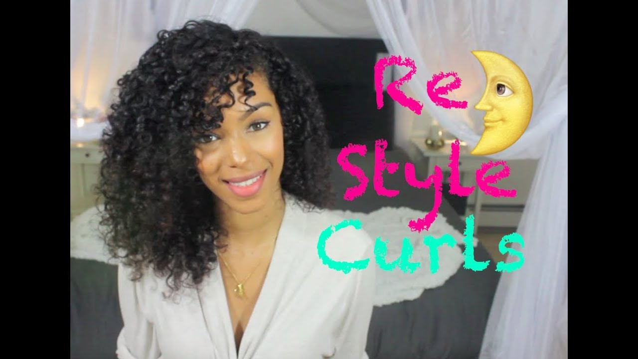 Re-Style Curly Hair the Next Day ☾ Sleep Method | SunKissAlba