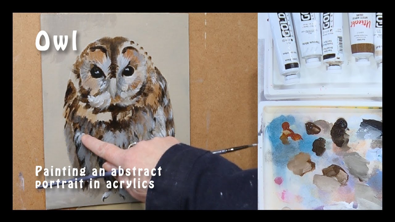 Owl: Painting an animal portrait in acrylics - no narration