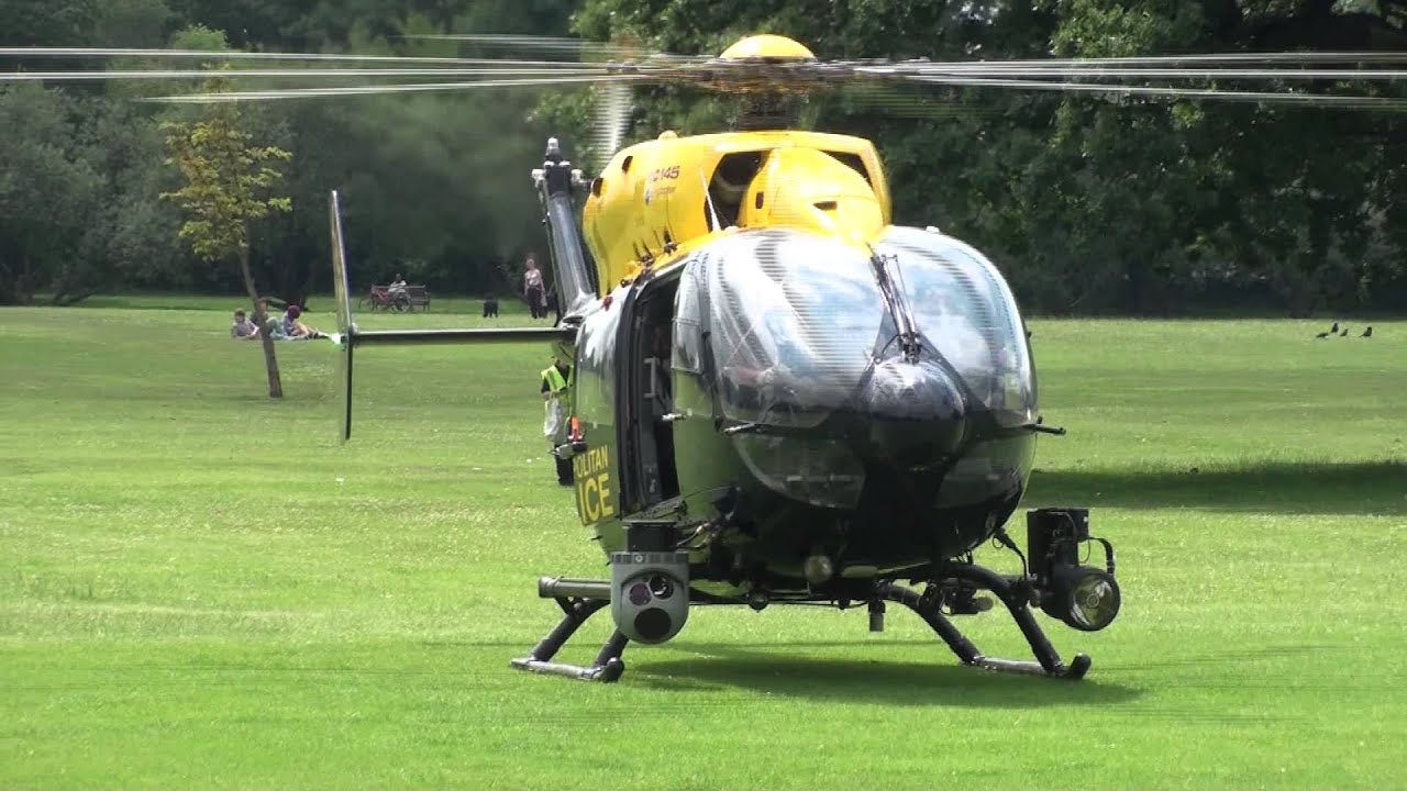 Metropolitan Police Helicopter - Start up, Take off and High Speed Pass!
