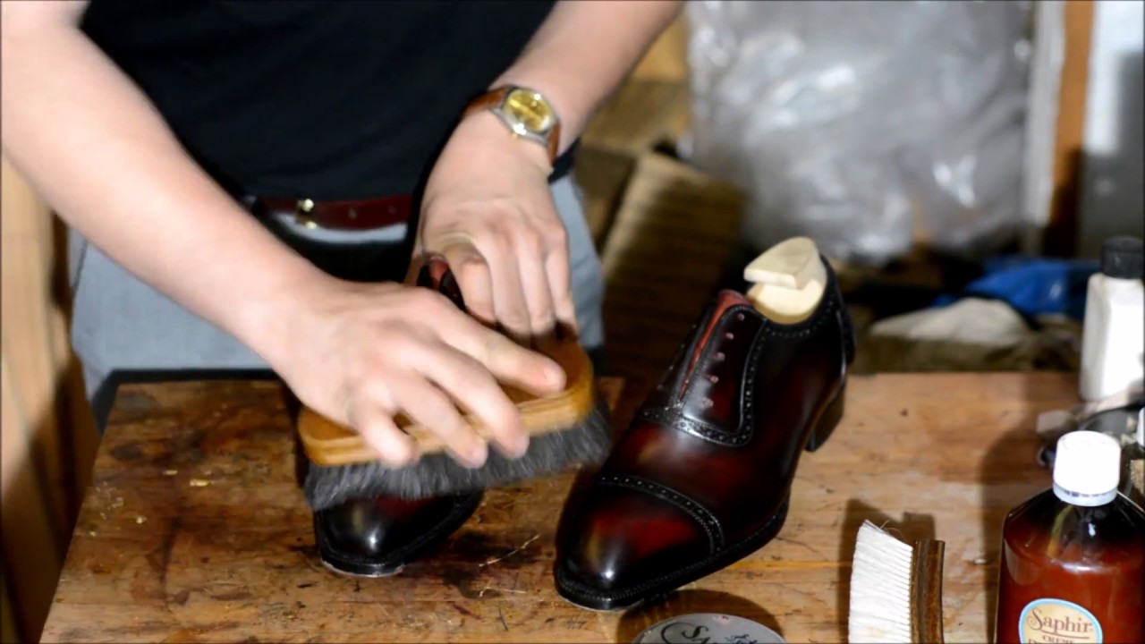 How to shine Antonio Meccariello Principes 2 oxford shoes. ASMR. Shoe Shine tutorial