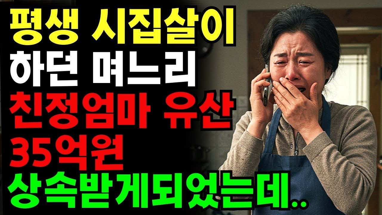 평생 시댁의 종처럼 살던 며느리가 유산 35억을 상속받게 되자     반전사연   오디오북   사이다반전   고부갈등   인생이야기
