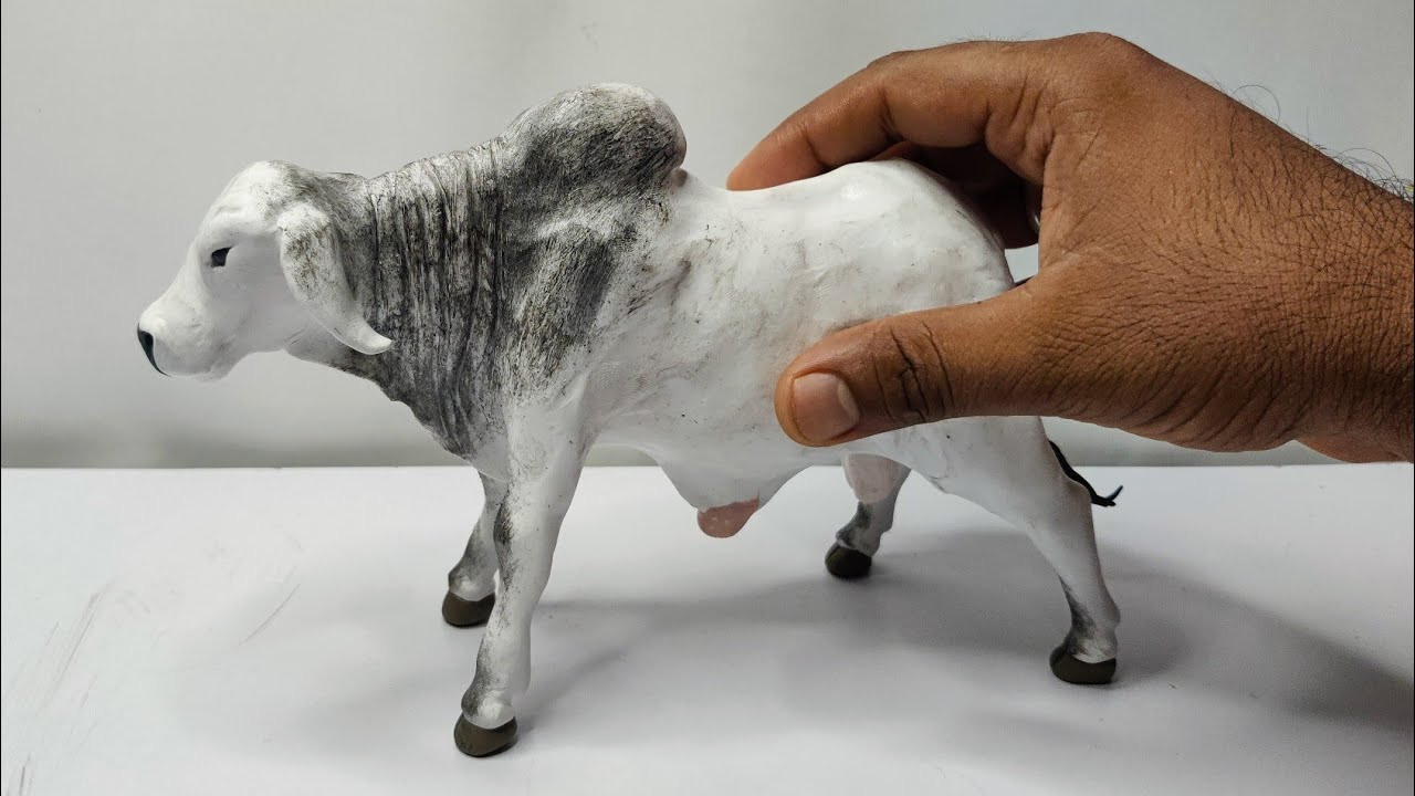 How To make A Brahman Bull  (Brahman Cattle) out to clay, Sculpting clay,Clay modelling ,clay Cow