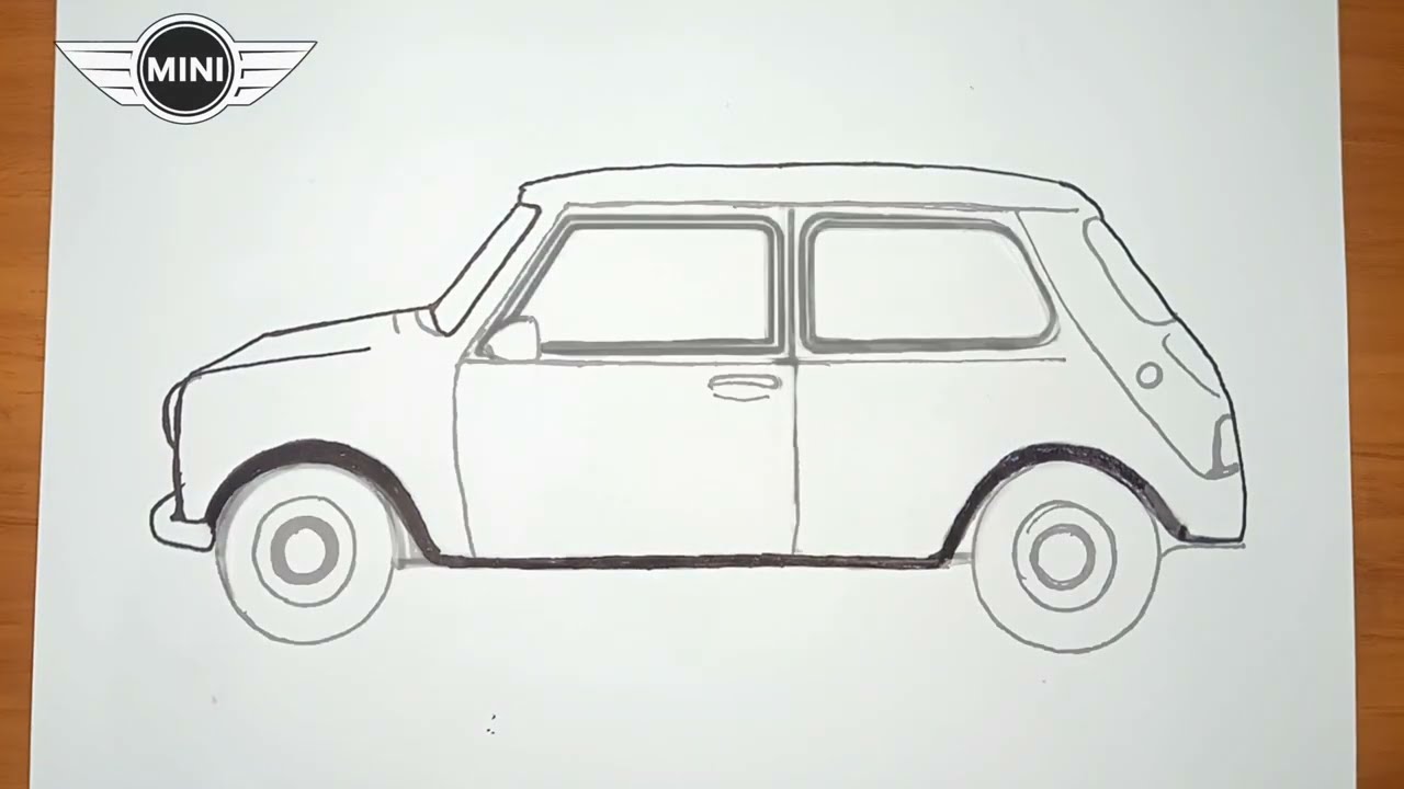 Рисунок автомобиля Mini Cooper за 5 минут!