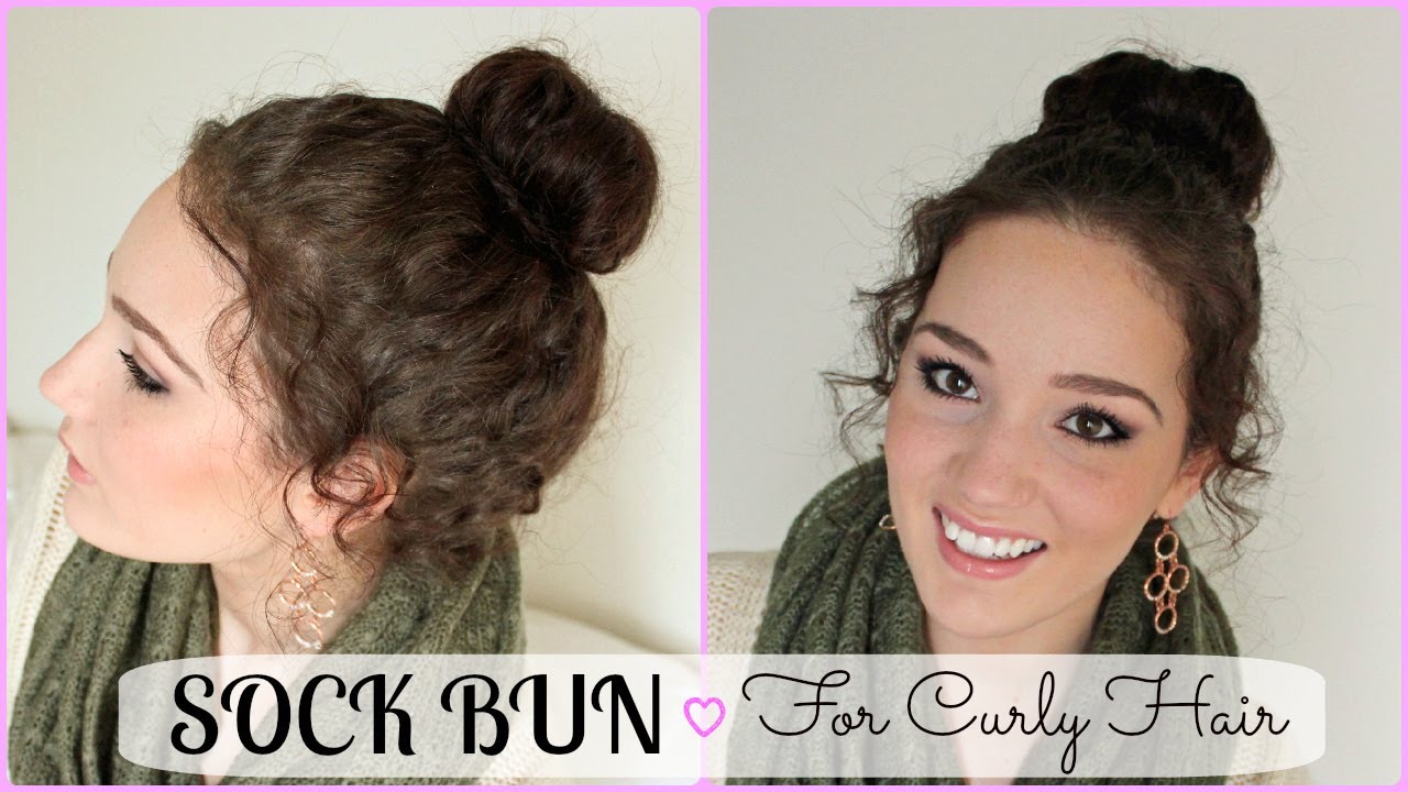 Sock Bun Hair Tutorial for Curly Hair - Holiday Hair Tutorial