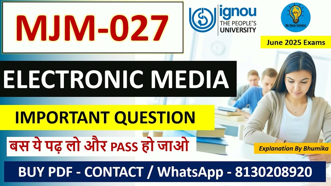 IGNOU MJM-027 | Electronic Media | Important Questions, Exam Guide & Study Material