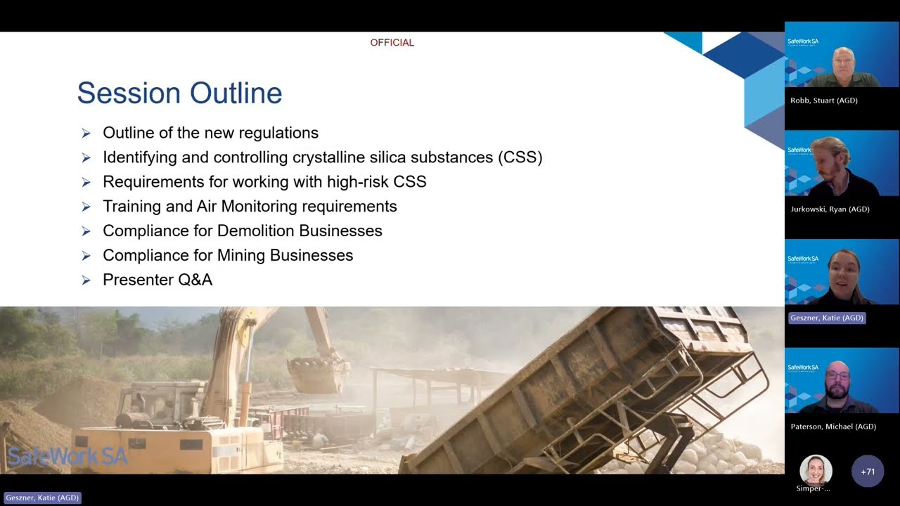 SafeWork SA presents: Crystalline Silica Substances in Mining and Construction