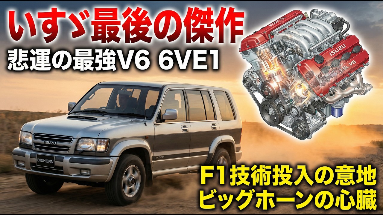 【いすゞ最後の意地】トヨタ・三菱を凌駕した伝説のV6エンジン「6VE1」の全貌