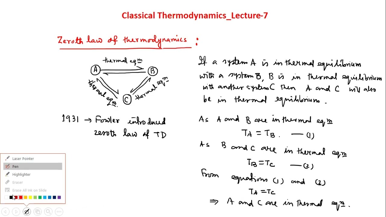 Classical Thermodynamics: Lecture 7