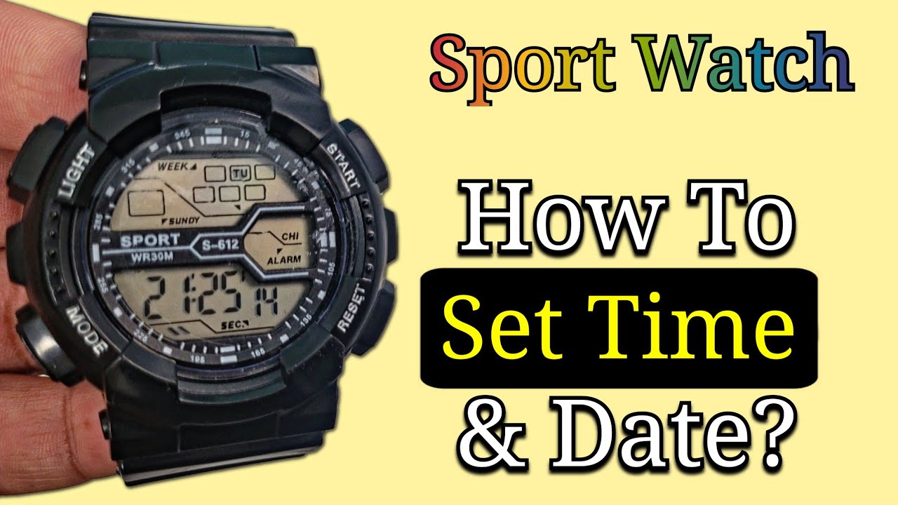 Digital Sport Watch Instructions  | How To Change Time, Day & Date? (Setting)