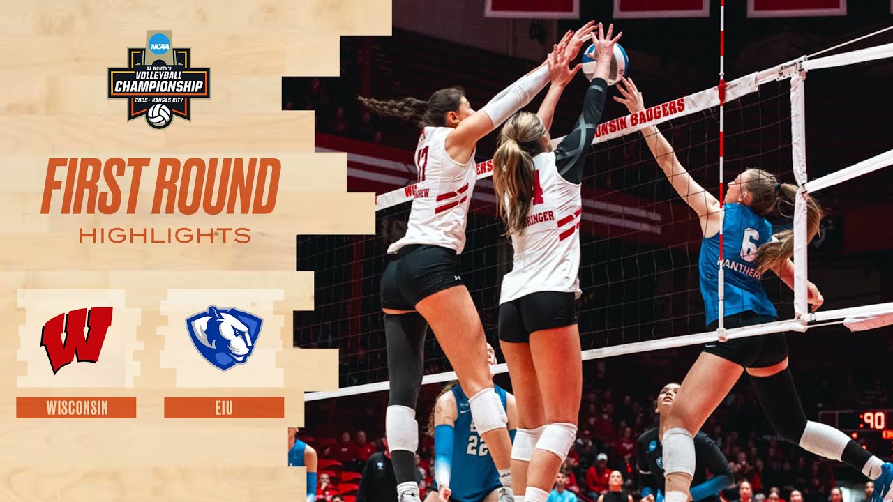 Wisconsin vs. EIU: 2025 NCAA volleyball first round highlights