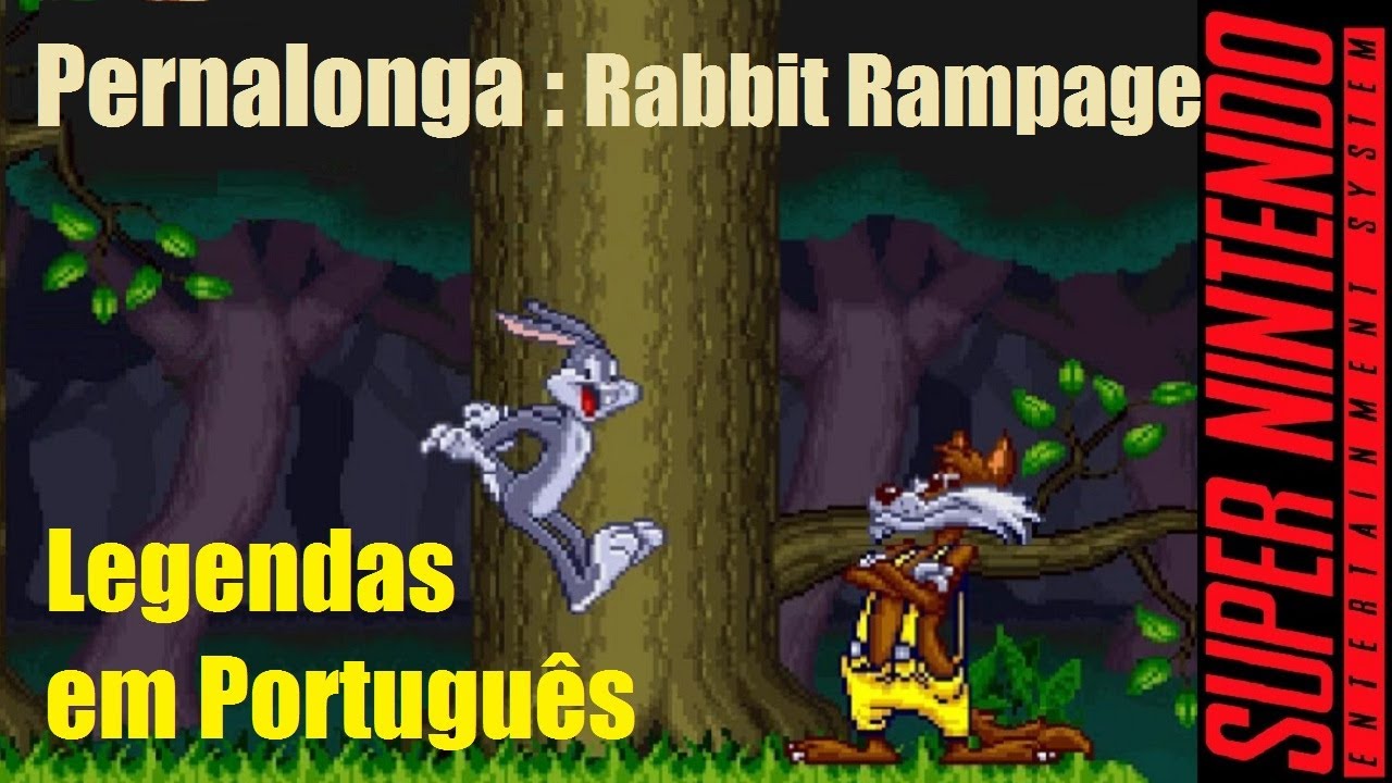 Bugs Bunny: Rabbit Rampage - Super Nintendo. Jogo do Pernalonga com legendas em português.