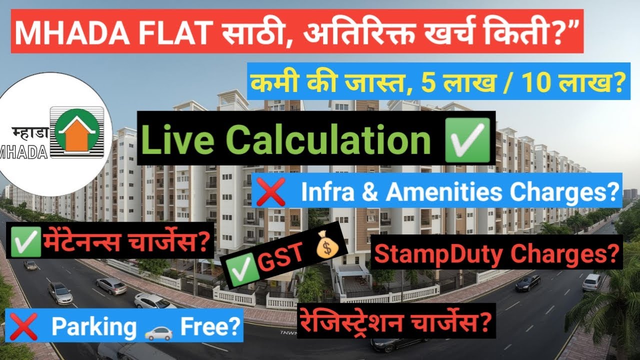 MHADA FLAT साठी अतिरिक्त खर्च किती?| Additional charges for mhada flat | Extra Cost #mhadalottery