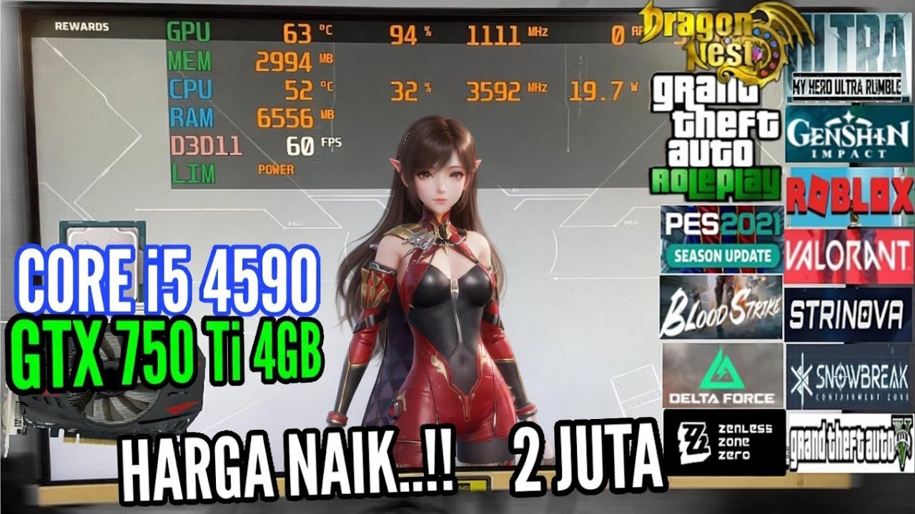 MURAH MERIAH..! CORE i5 4590 DAN GTX 750 TI 4GB, IRIT LISTRIK LEBIH RAMAH DAN hemat buged