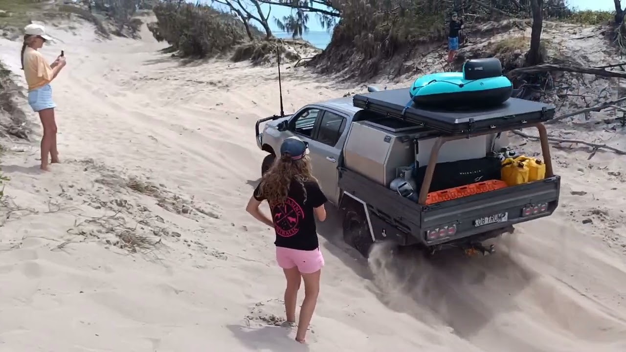 NSW People ALL Bogged!! 😁At Rocky Beach (Ngkala), Fraser Island 