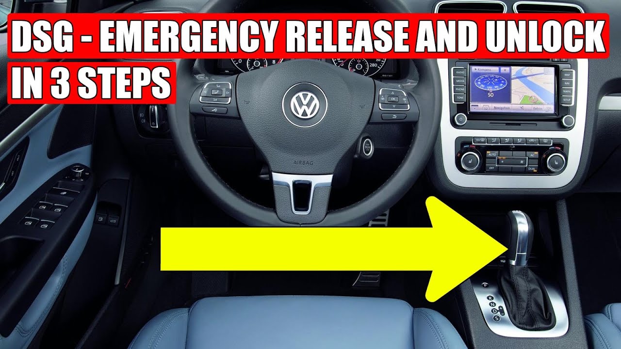 How to manually release and unlock DSG selector on VW, Skoda, Audi, Seat in 3 steps