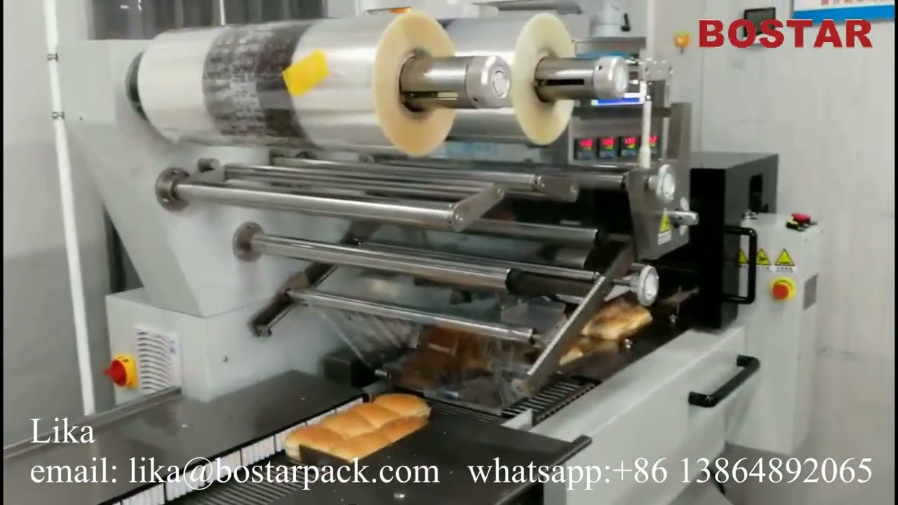 Bostar Flow Automatic Arranging Feeding Food Burger Buns Packaging Machine for Production Line