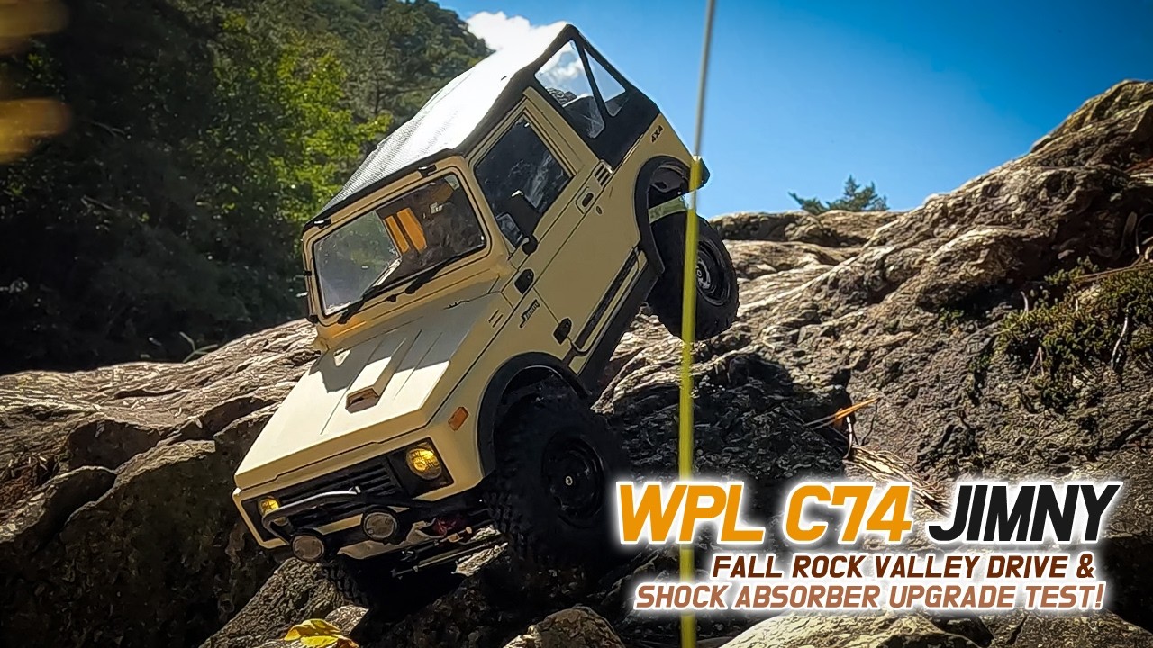 Rccars / wpl c74-1 Fall Rock Valley Drive & Shock Absorber Upgrade Test! / wpl c74-1 가을 바위계곡 주행!