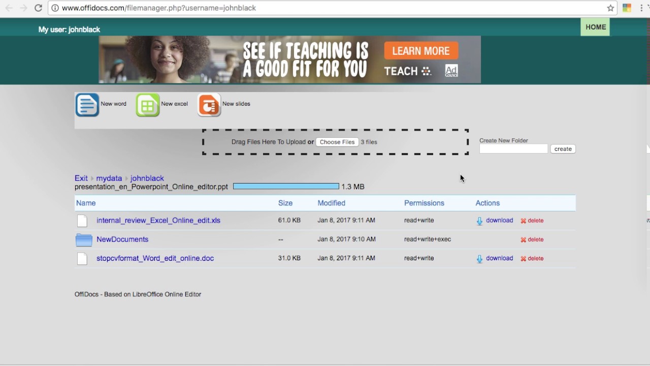 Libreoffice Online editor