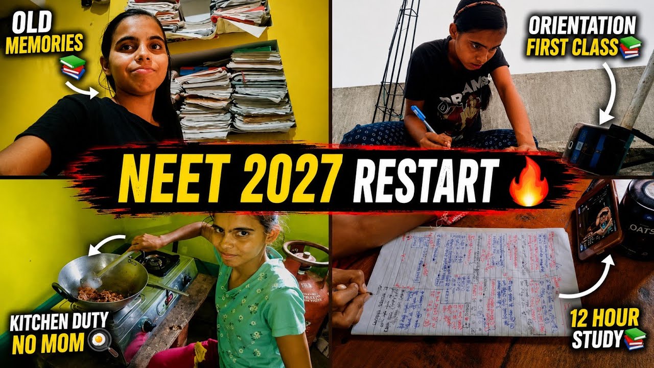 NEET 2027 RESTART 🔥 First Orientation Class | 12 Hours Study Vlog 📚 Real Student Life ❤️