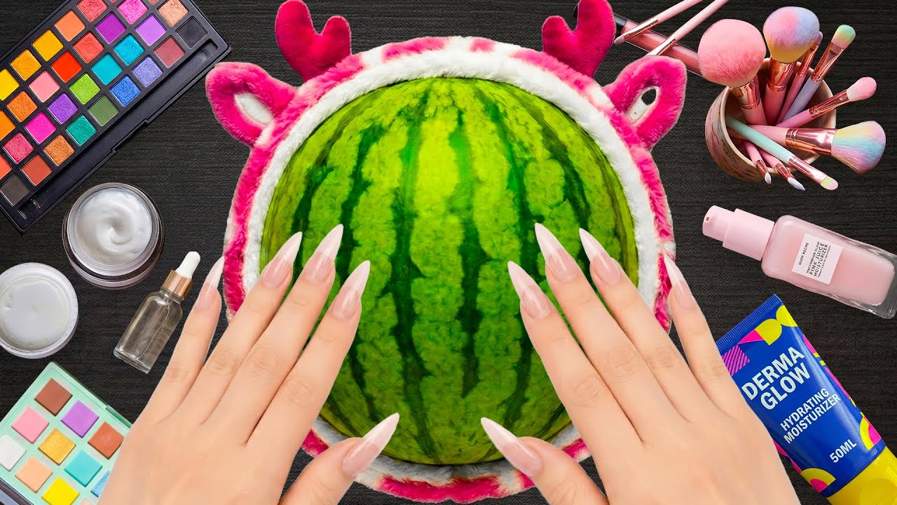 ASMR Makeup on Watermelon (No Talking)