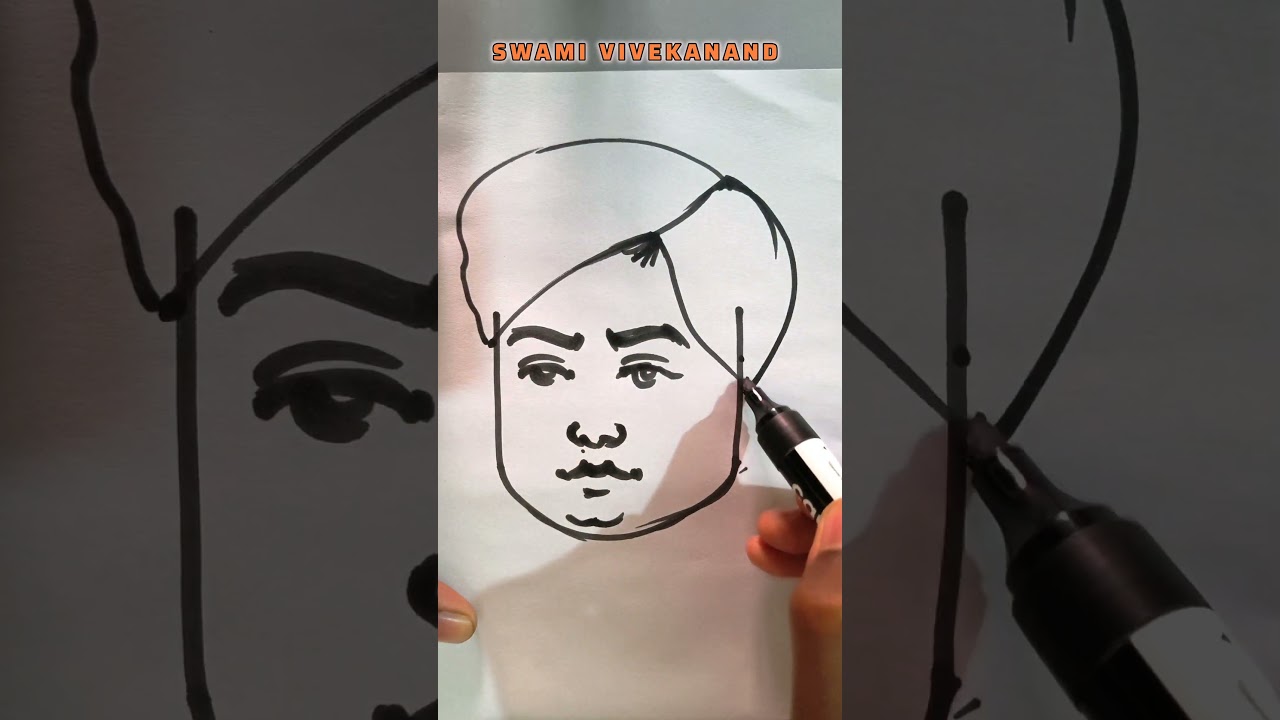 Swami Vivekananda Ji Ka Marker Drawing | Bold Marker Portrait Tutorial 🌟 Easy for Beginners