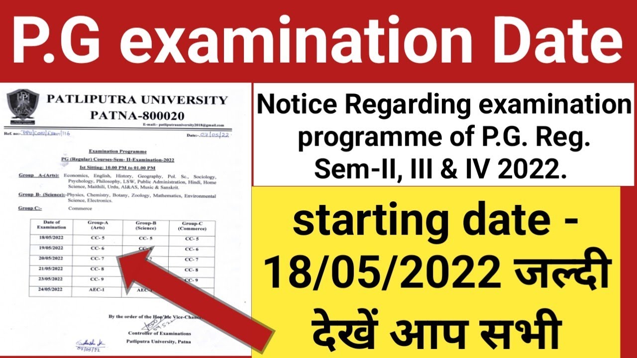 ppu pg examination programme 2022 || pg exam semester II,III,IV || exam starting date pg ||