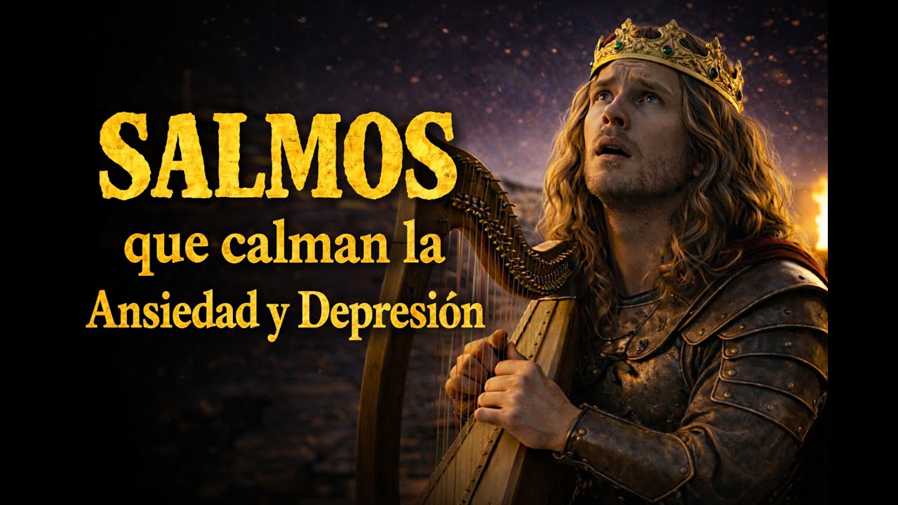SALMOS QUE CALMAN DEPRESIÓN  Y ANSIEDAD Salmos que David Cantaba Con gran Poder#salmos#musicahebrea