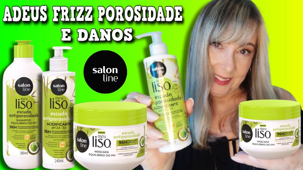 SALON LINE ESCUDO ANTIPOROSIDADE Trata porosidade, diminui frizz e recupera fio danificado