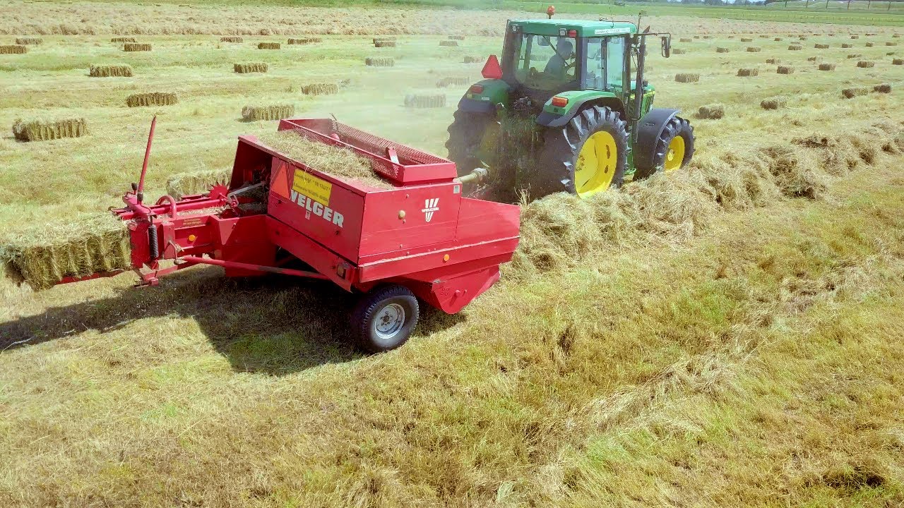 Подрядчик De Vlijt l малые пресс-подборщики l John Deere 6410 и пресс-подборщик Welgers