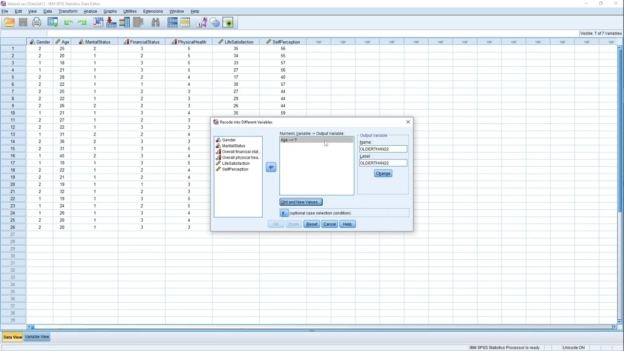 SPSS - 7.Recode Into Different Variables