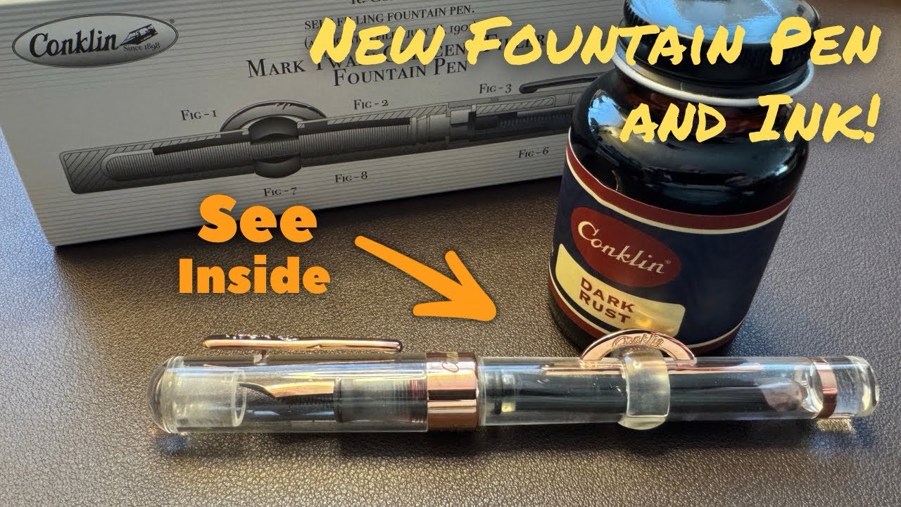New Fountain Pen & Ink: Conklin Mark Twain Crescent Filler w/ Dark Rust #fountainpen #fountainpenink
