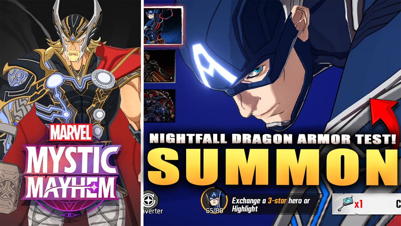 NO WAY! CAPTAIN AMERICA SUMMONS & NIGHTFALL DRAGON ARMOR FIRST LOOK & RUNS! (Marvel Mystic Mayhem)