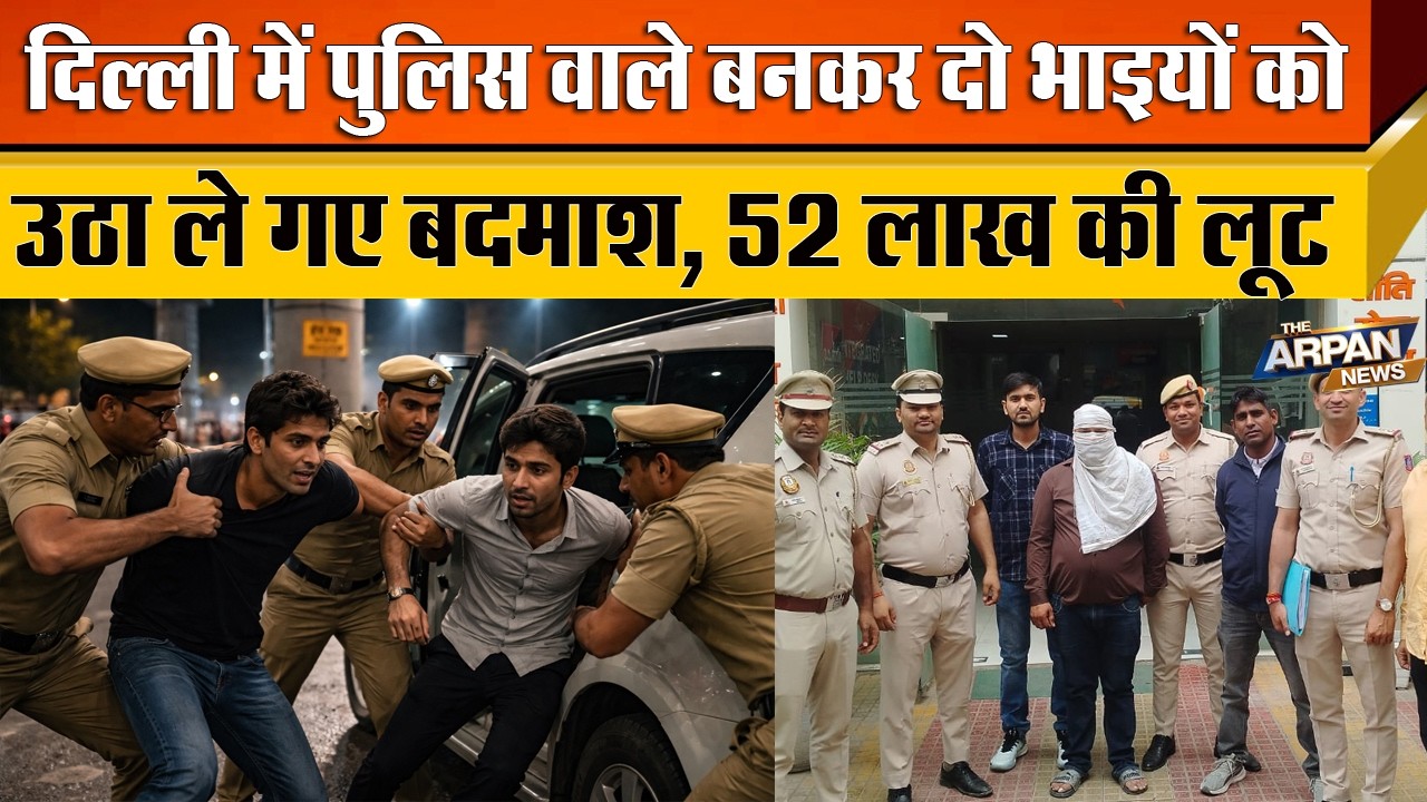 दिल्ली के Rajouri Garden में पुलिसवाले बनकर कारोबारी भाईयों को अगवा कर के सरेआम 52 लाख की लूट