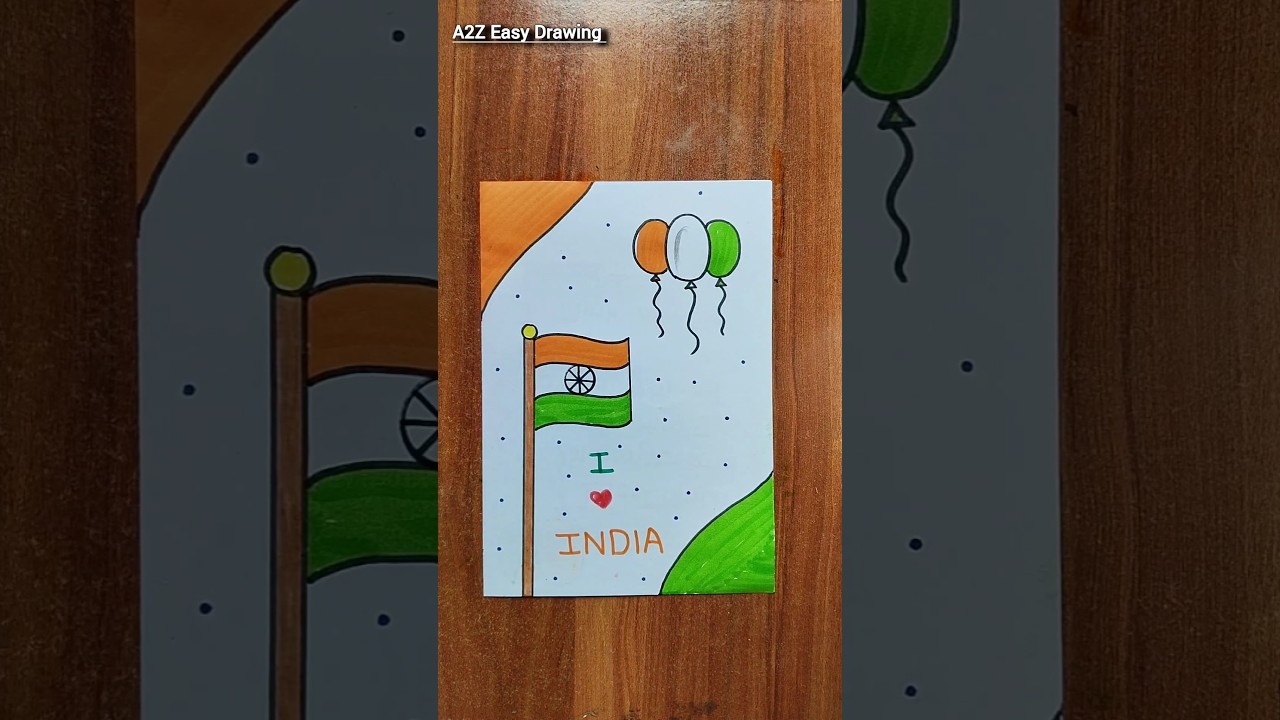 Independence Day Card Making / Independence Day Drawing Easy #shorts #independenceday