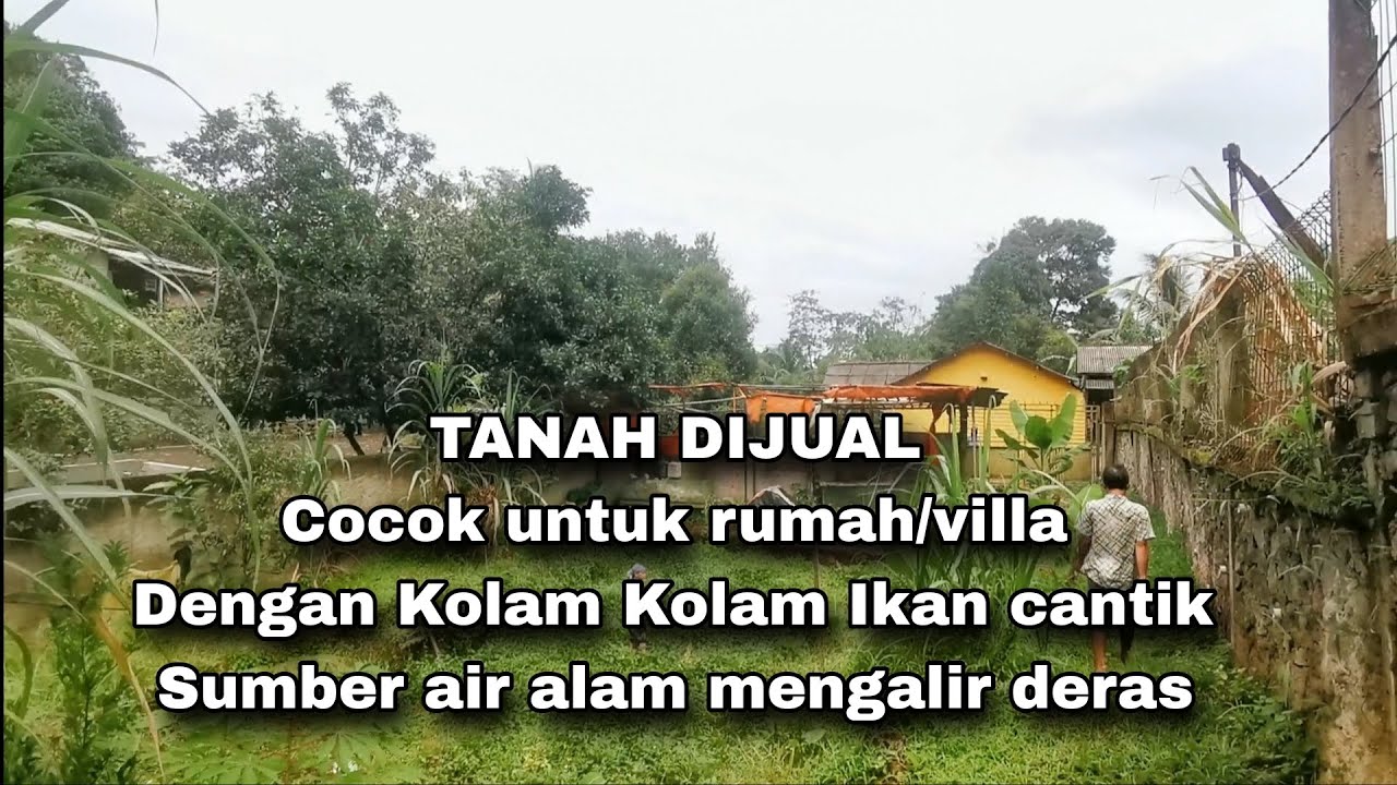 DIJUAL TANAH COCOK UNTUK RUMAH / VILLA DENGAN KOLAM2 IKAN CANTIK SUMBER AIR ALAM MENGALIR DERAS 