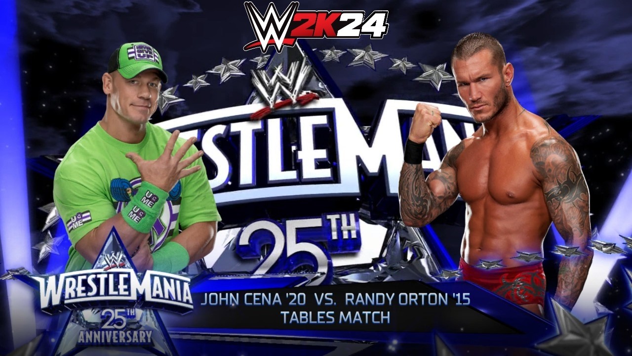 WWE 2k24 - JohnCena '20 vs Randy Orton '15: Tables Match at Wrestlemania 25