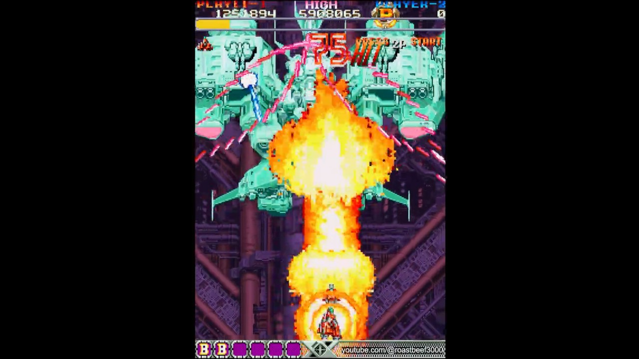 DoDonPachi TATE MODE (Real Sega Saturn) Last Level 