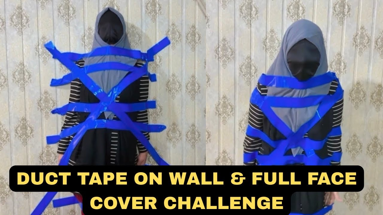 Duct Tape on Wall and Full Face Cover Challenge | #challenge #fun #support #aqsaadilofficial 