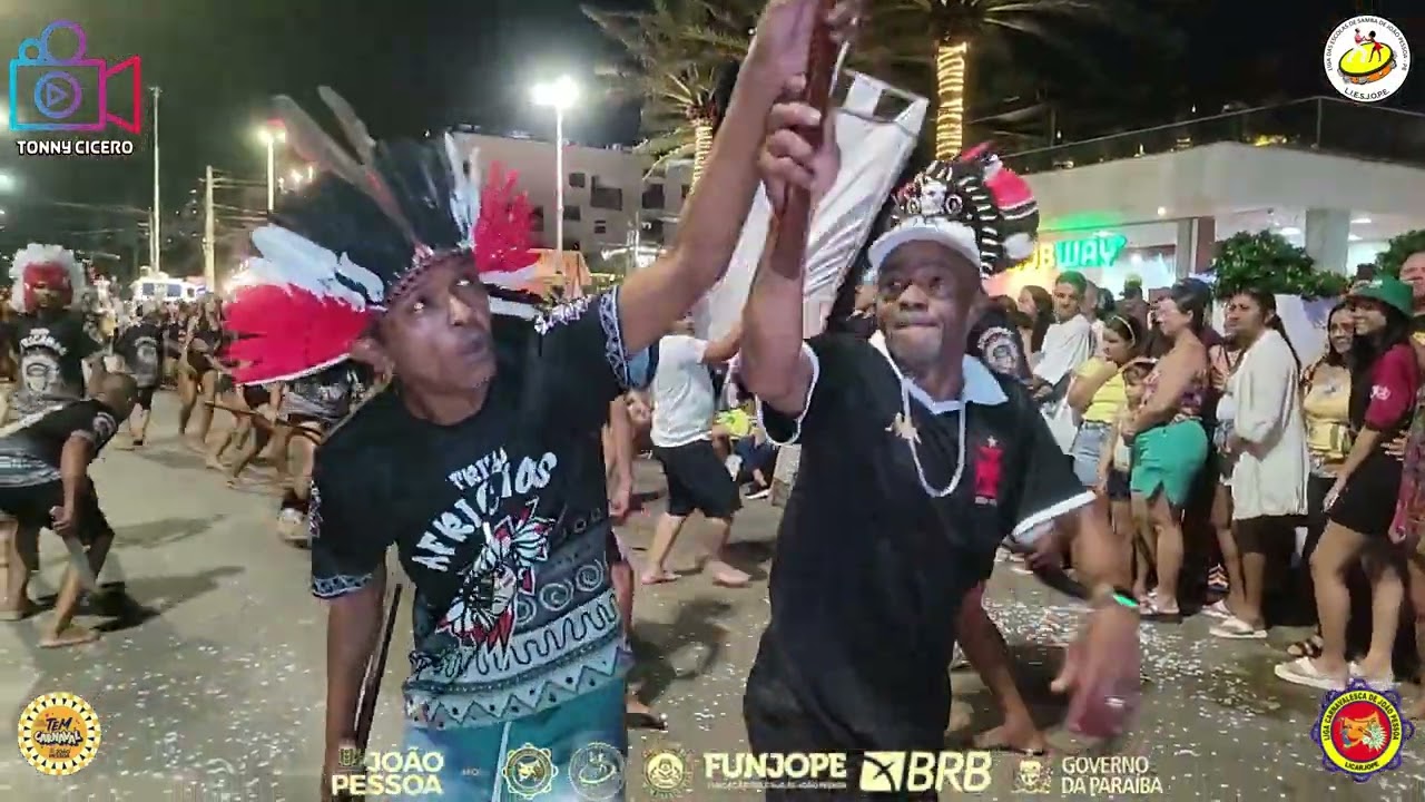 🎭 Prévia do Carnaval de João Pessoa 2025  Busto de Tamandaré   Tribo Indígena Africanos 🌿✨