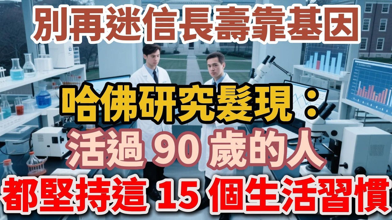 別再迷信長壽靠基因！哈佛研究髮現：活過 90 歲的人，都堅持這 15 個生活習慣【老來樂呵】#長壽 #健康習慣 #哈佛研究 #晚年生活 #養生 #人生智慧 #健康生活 #生活習慣
